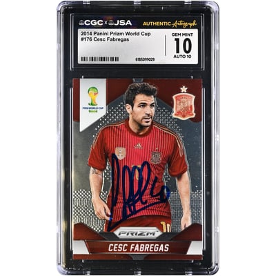 Cesc Fàbregas Spain National Team Autographed 2014 Panini Prizm World Cup #176 CGC Authenticated 10/10 Card