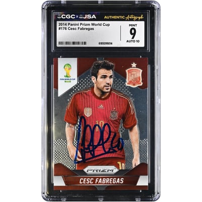Cesc Fàbregas Spain National Team Autographed 2014 Panini Prizm World Cup #176 CGC Authenticated 9/10 Card