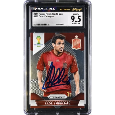 Cesc Fàbregas Spain National Team Autographed 2014 Panini Prizm World Cup #176 CGC Authenticated 9.5/10 Card
