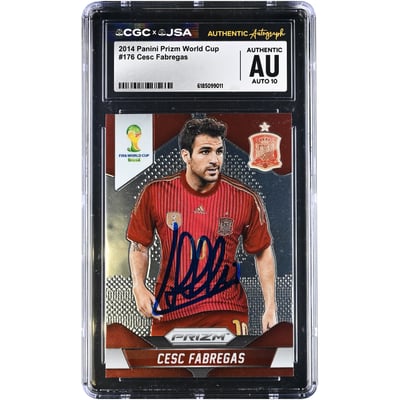 Cesc Fàbregas Spain National Team Autographed 2014 Panini Prizm World Cup #176 CGC Authenticated AUTO 10 Card