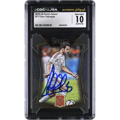 Cesc Fàbregas Spain National Team Autographed 2015-16 Panini Select #71 CGC Authenticated 10/10 Card