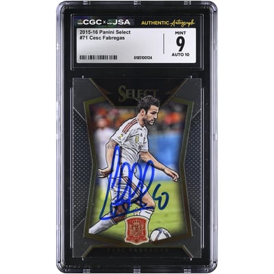 Cesc Fàbregas Spain National Team Autographed 2015-16 Panini Select #71 CGC Authenticated 9/10 Card