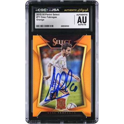 Cesc Fàbregas Spain National Team Autographed 2015-16 Panini Select Orange #71 #/149 CGC Authenticated AUTO 10 Card