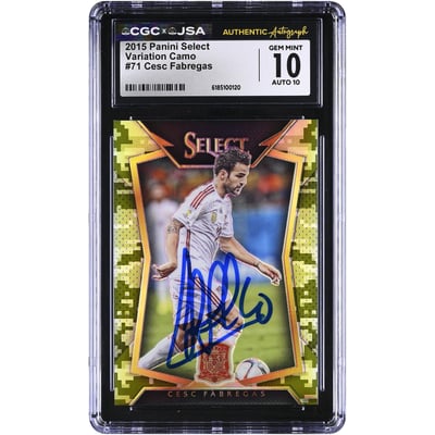 Cesc Fàbregas Spain National Team Autographed 2015 Panini Select Variation Camo #71 #/249 CGC Authenticated 10/10 Card