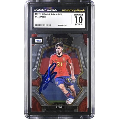 Pedri Spain National Team Autographed 2022-23 Panini Select FIFA #175 CGC Authenticated 10/10 Card