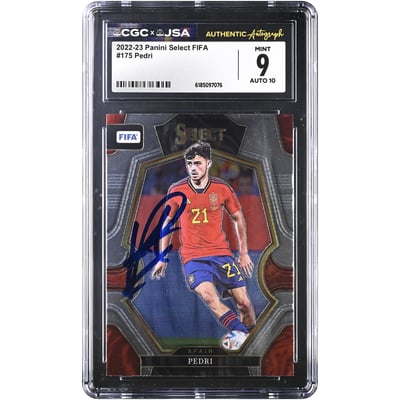 Pedri Spain National Team Autographed 2022-23 Panini Select FIFA #175 CGC Authenticated 9/10 Card