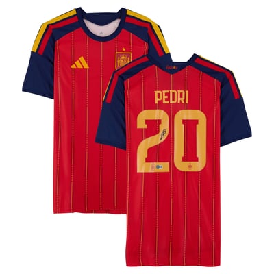 Pedri Spain National Team Autographed Fanatics Authentic adidas 2026 World Cup Home Authentic Jersey 
