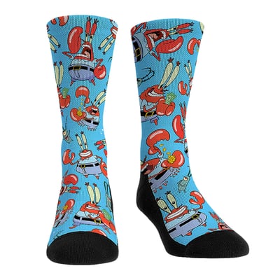  SpongeBob SquarePants Rock Em Unisex Mr. Krabs All Over Print Crew Socks