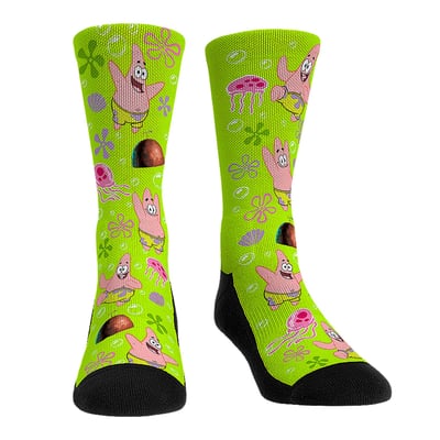  SpongeBob SquarePants Rock Em Unisex Patrick Star All-Over Icons Crew Socks