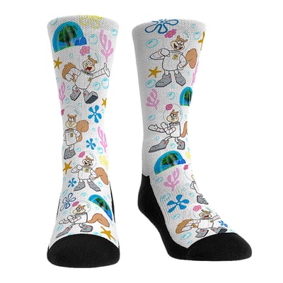  SpongeBob SquarePants Rock Em Unisex Sandy Cheeks All Over Icons Crew Socks