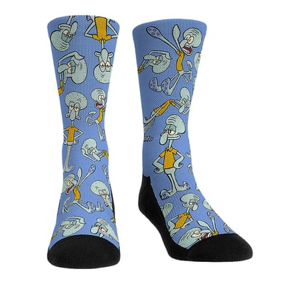  SpongeBob SquarePants Rock Em Unisex Squidward All Over Print Crew Socks
