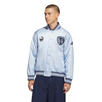 Sporting Kansas City adidas MLS x US Sports Full-Snap Bomber Jacket - Light Blue