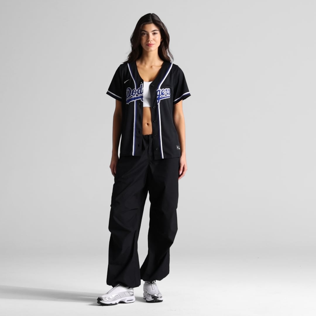 Los Angeles Dodgers Nike Women's Fashion Replica Black Out Jersey