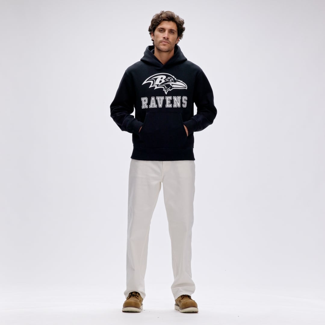 Fanatics Black Baltimore Ravens IconicFleece Flocked Hoodie