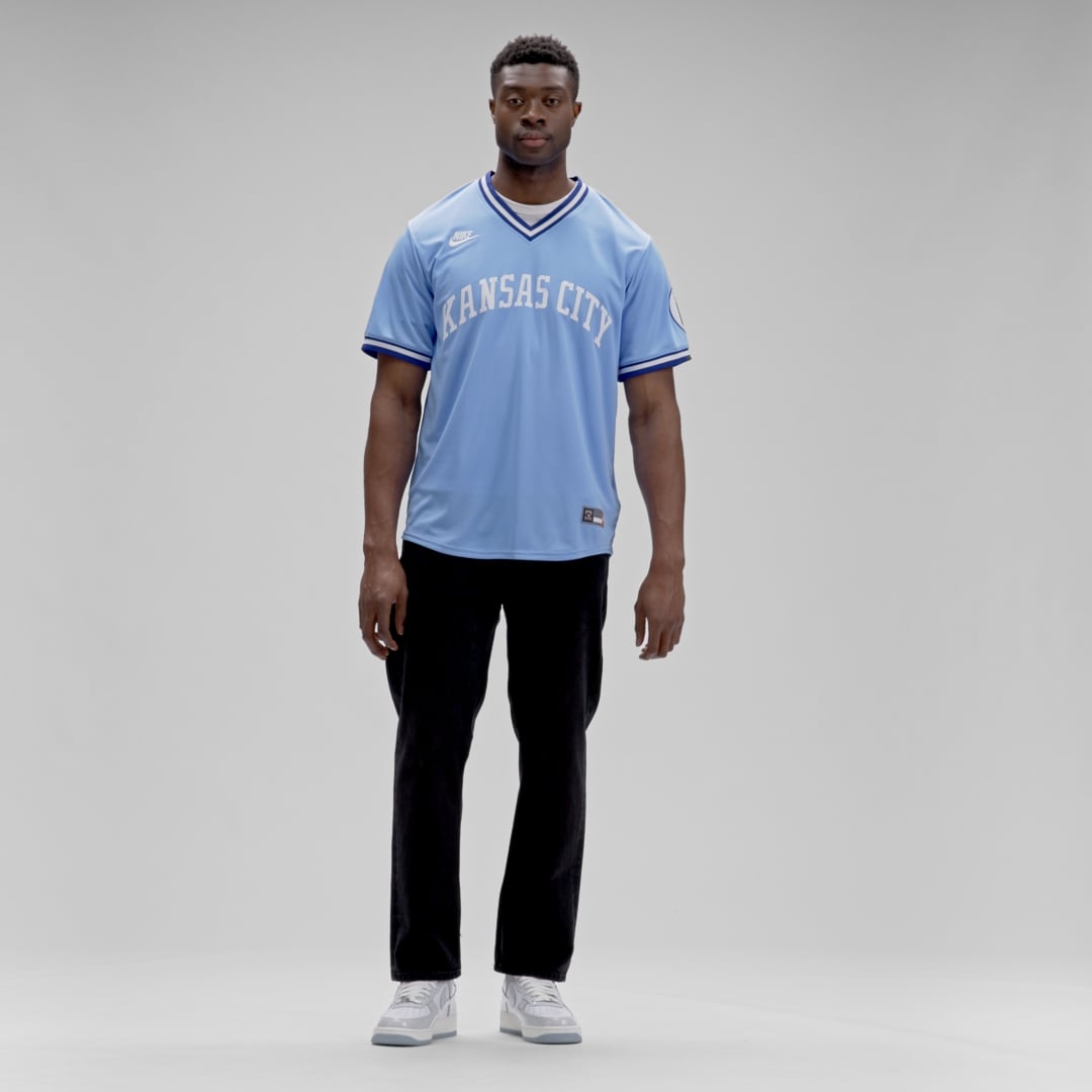 Men's Kansas City Royals Bo Jackson Nike Light Blue Throwback