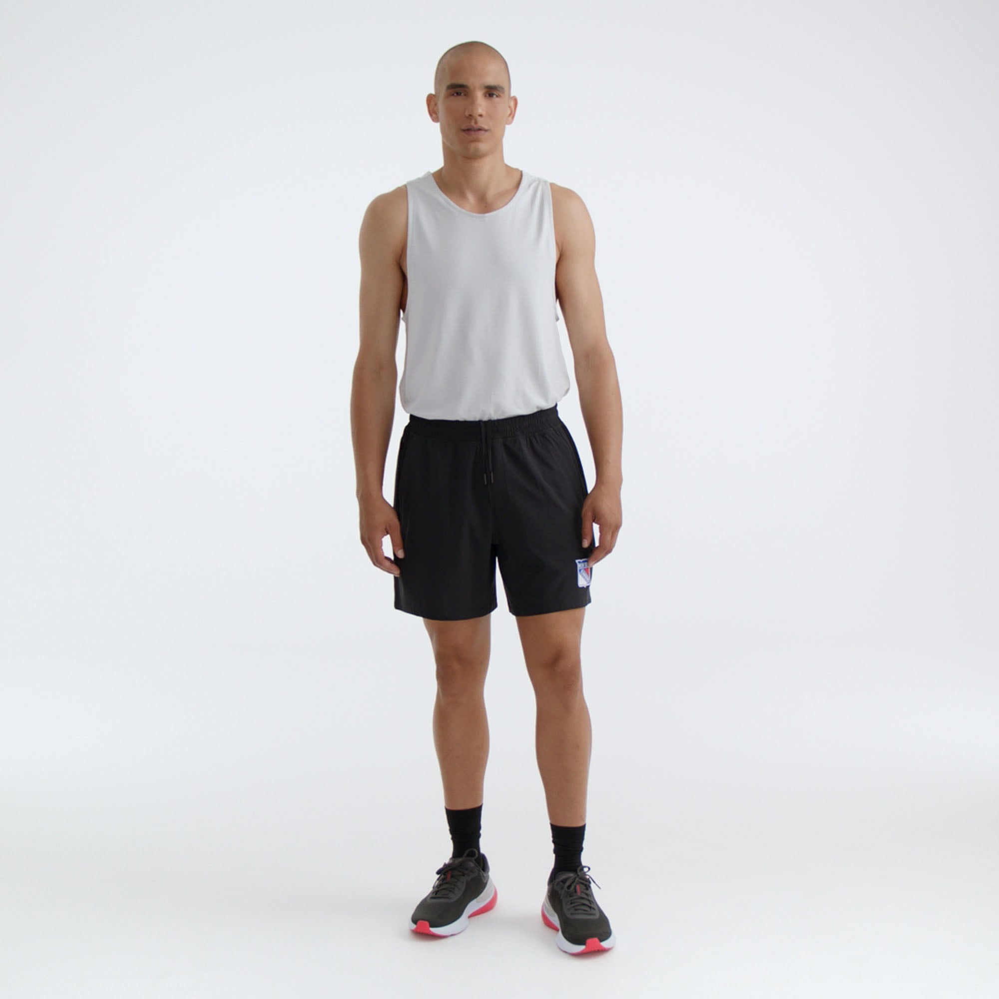 Men's New York Rangers lululemon Black Pace Breaker Linerless Short 7