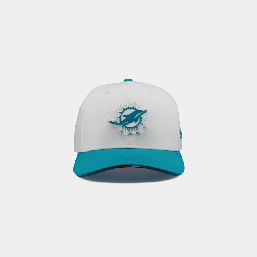 Men's New Era White/Aqua Miami Dolphins 2025 NFL Training Camp