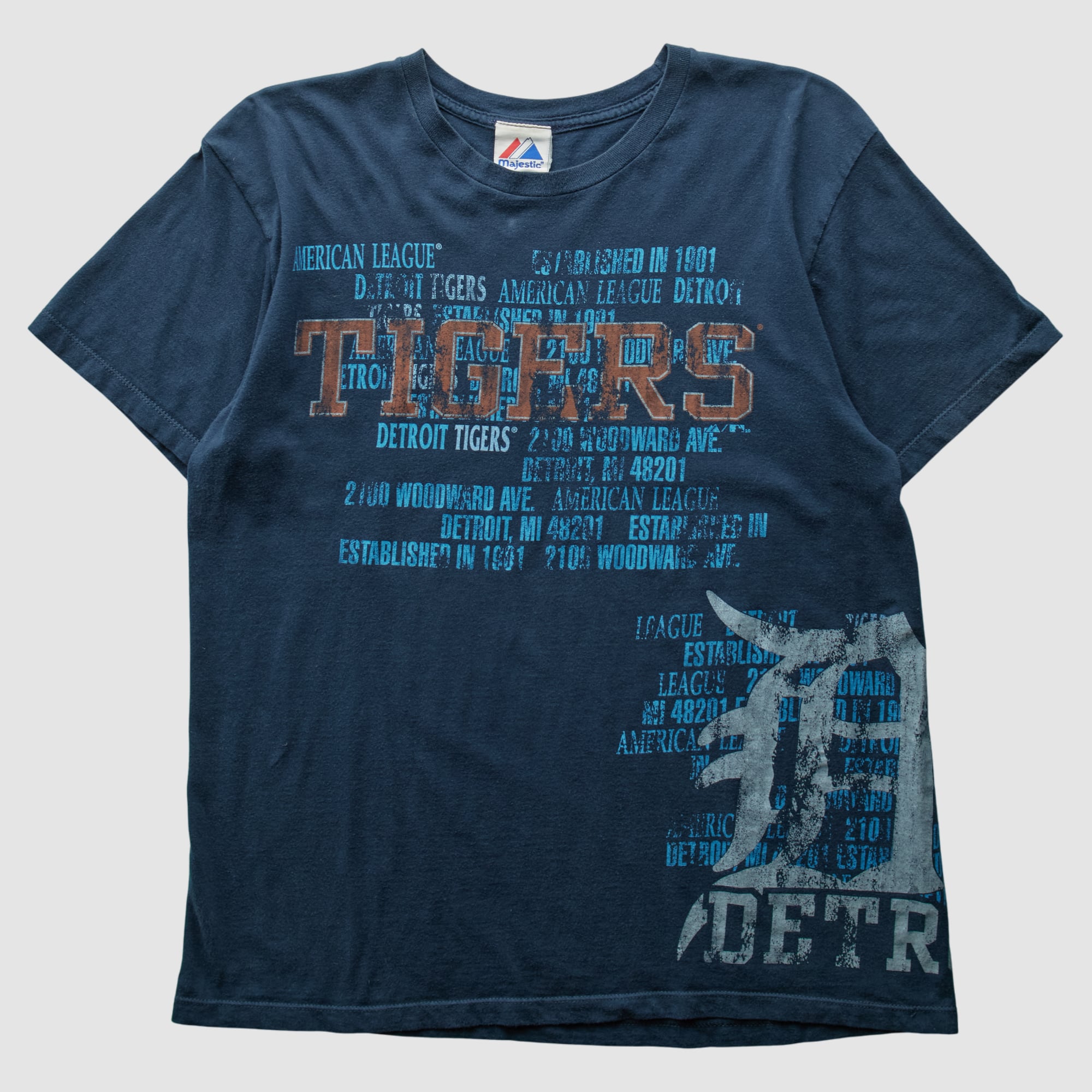 Detroit Tigers Majestic 2000s T-Shirt - Navy - S