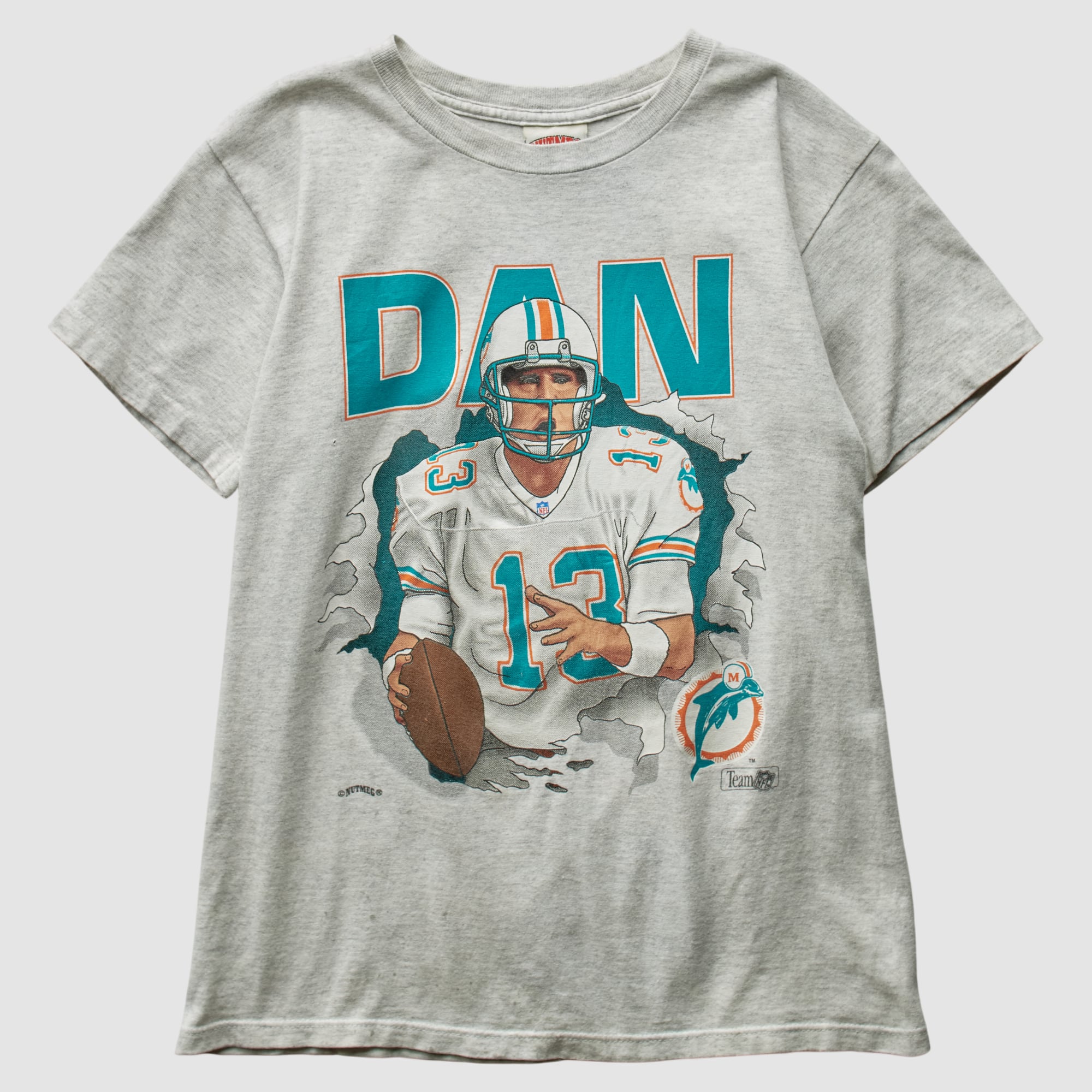 Miami Dolphins Nutmeg Mills 90s T-Shirt - Heather Gray - XXS