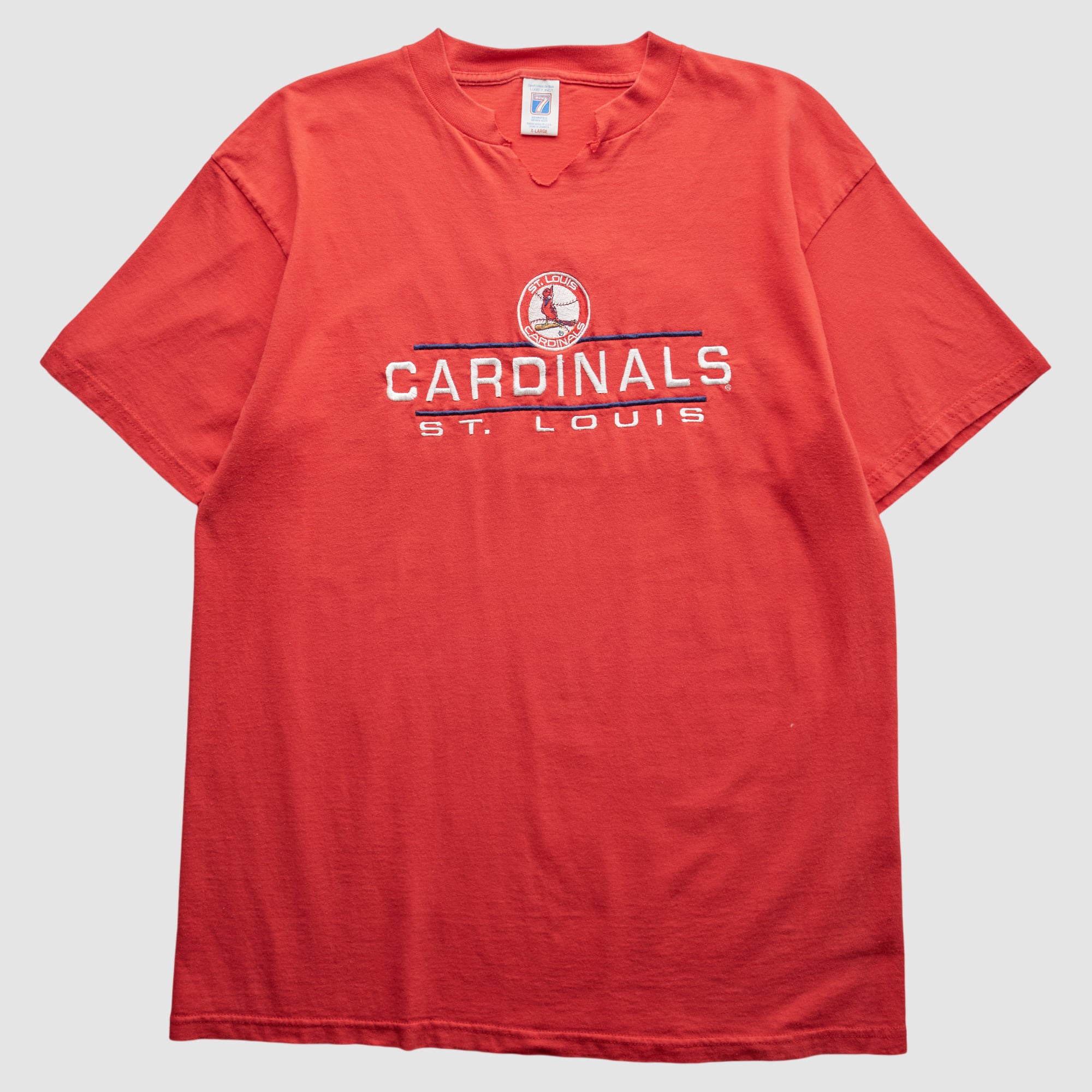 St. Louis Cardinals Logo 7 90s T-Shirt - Red - L