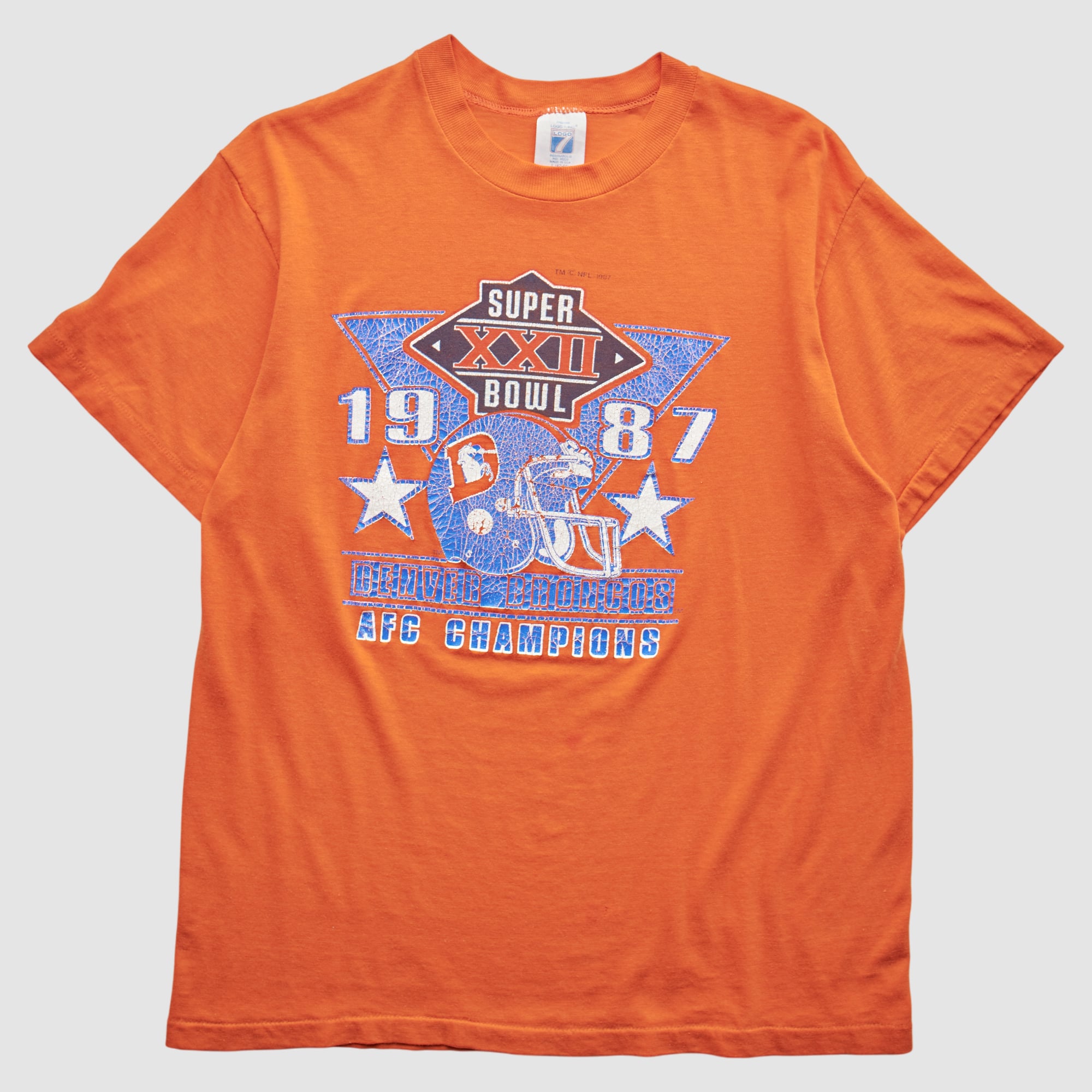 Denver Broncos Logo 7 1987 T-Shirt - Orange - S