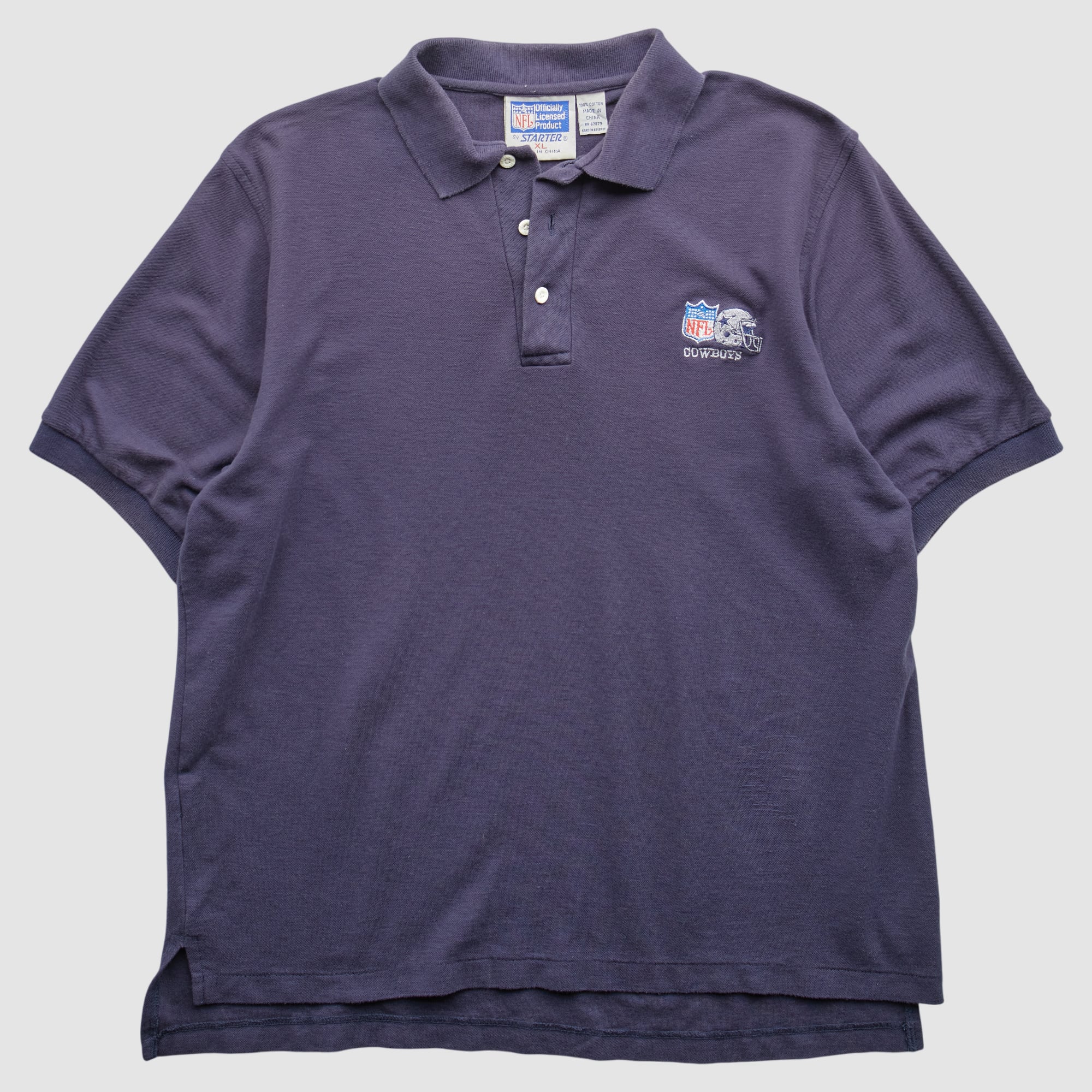Dallas Cowboys Starter 90s Polo - 3 Buttons Top - Navy - M