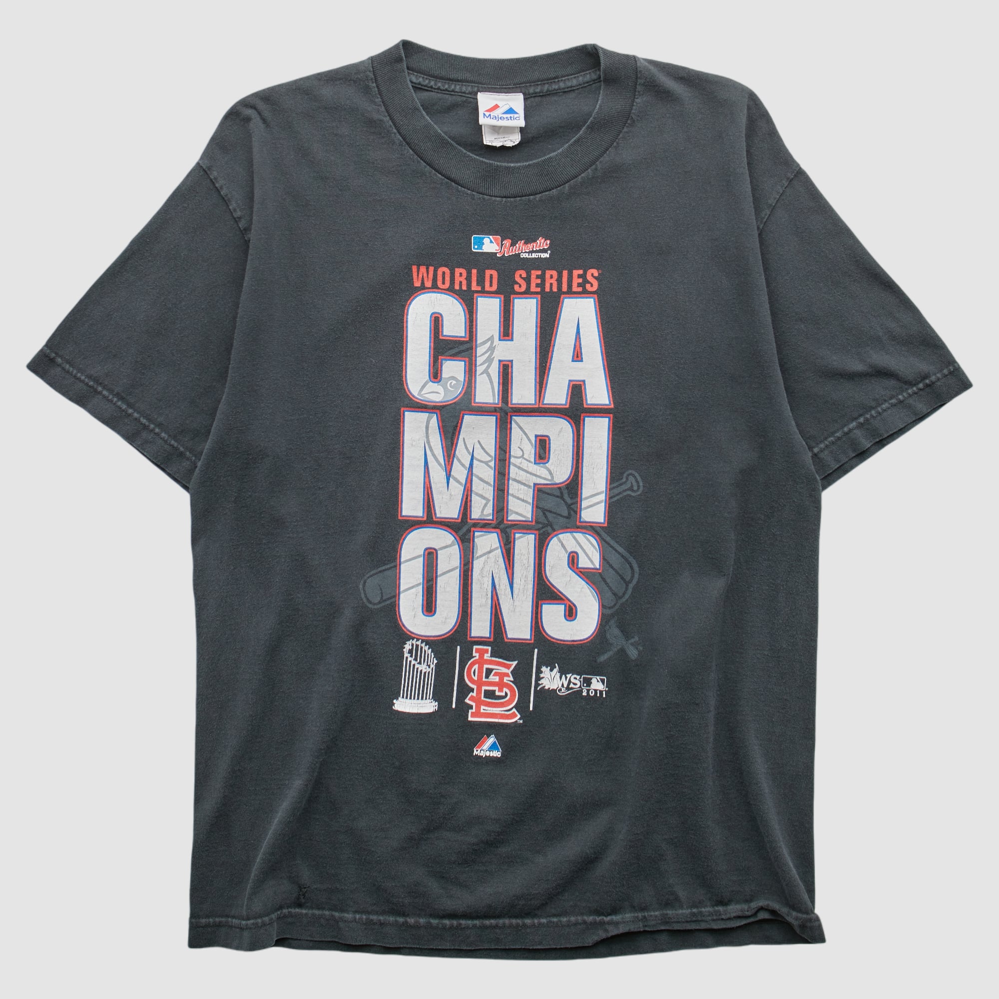 St. Louis Cardinals Majestic 2011 T-Shirt - Charcoal - M
