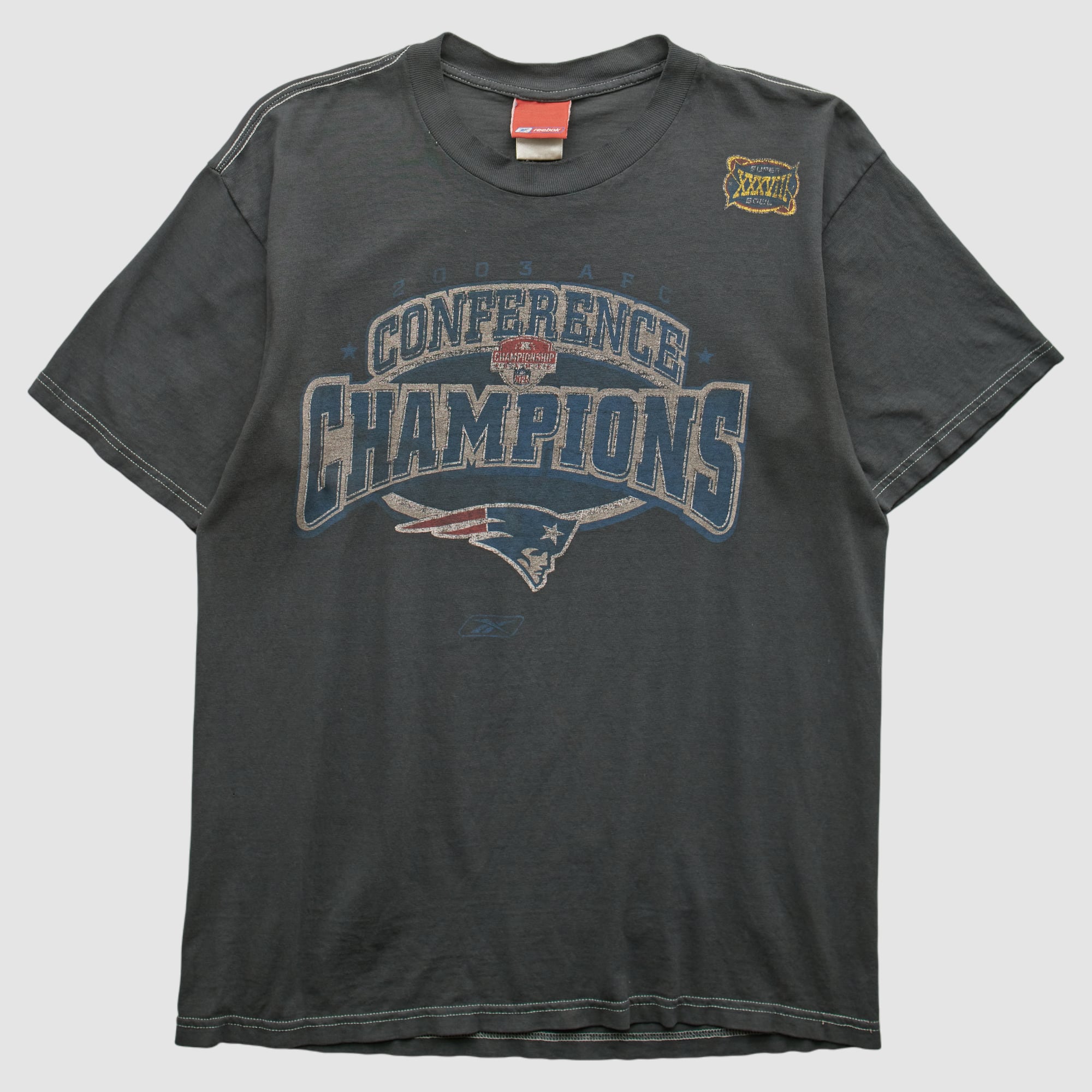 New England Patriots Reebok 2000s T-shirt - Charcoal - S