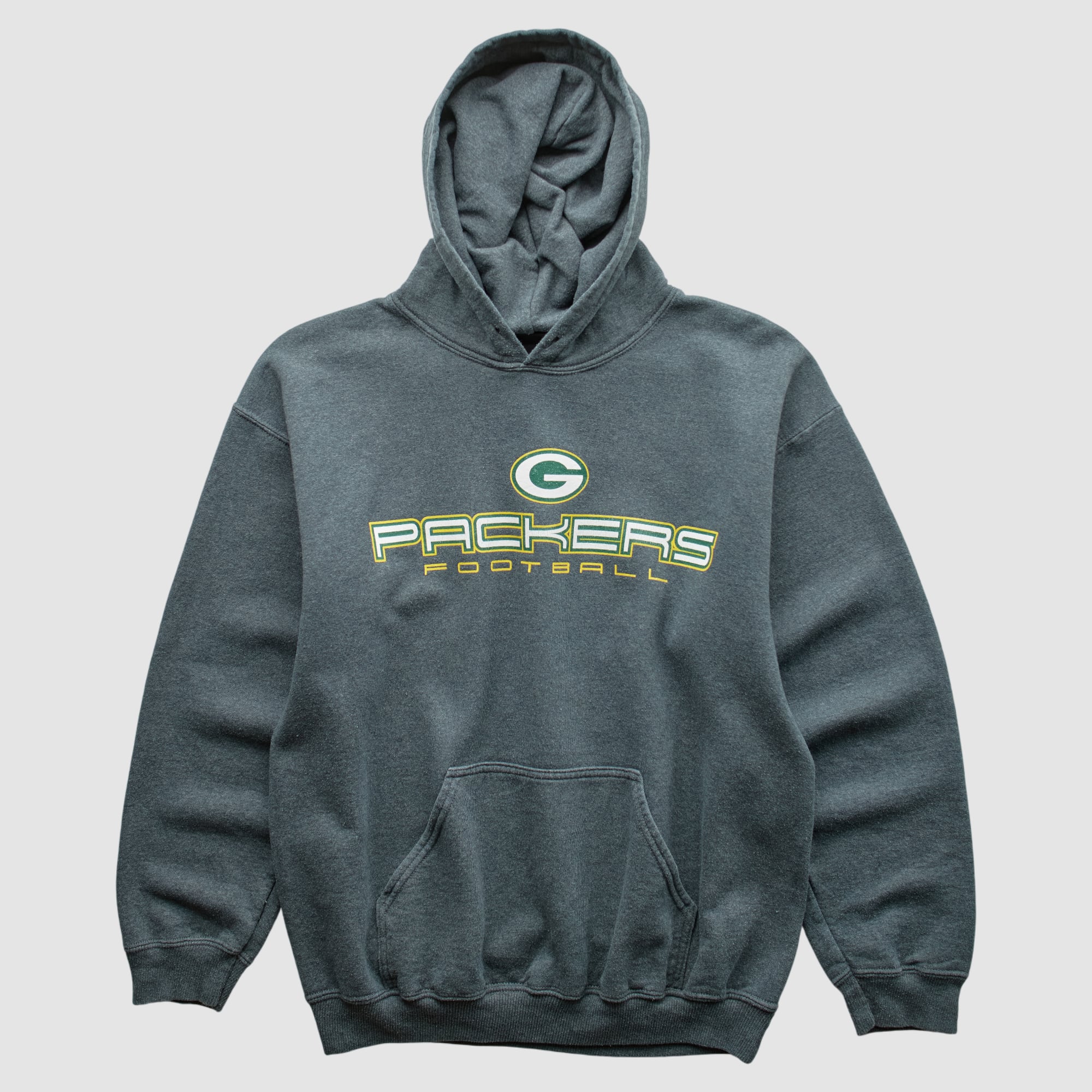Green Bay Packers 2000s Hooded Pullover Sweatshirt - Dark Heather Gray - S