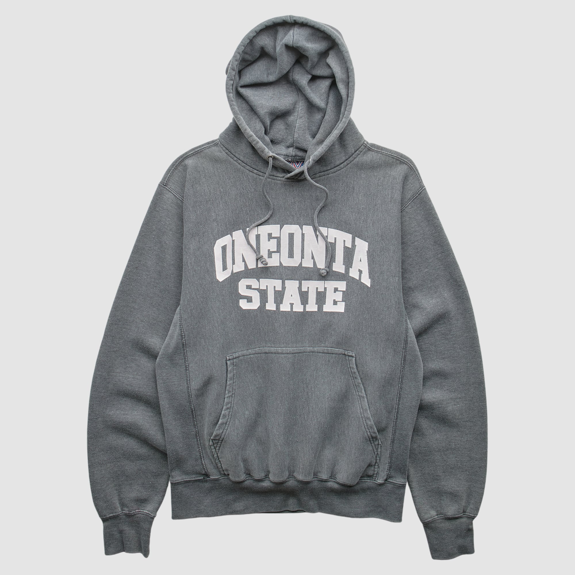 SUNY Oneonta Red Dragons MV Sport 2000s Hooded Pullover Sweatshirt - Charcoal - XS