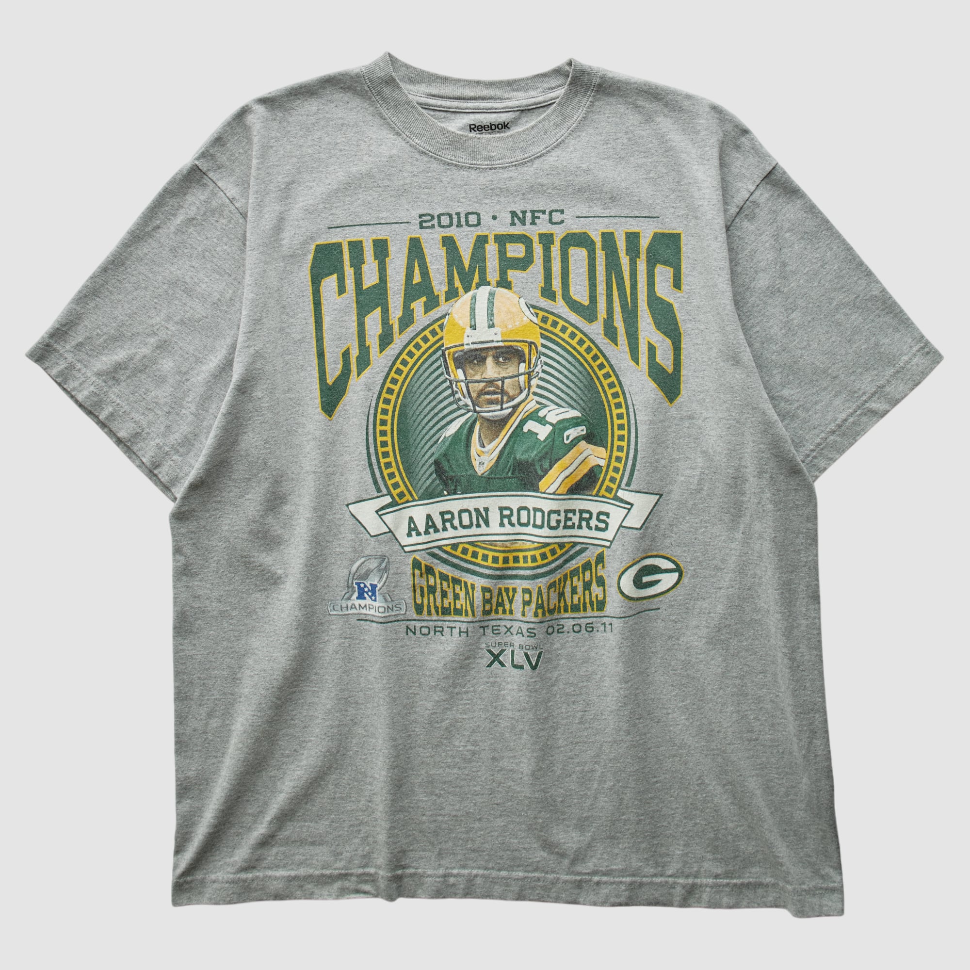 Green Bay Packers Reebok 2010 T-shirt - Heather Gray - S