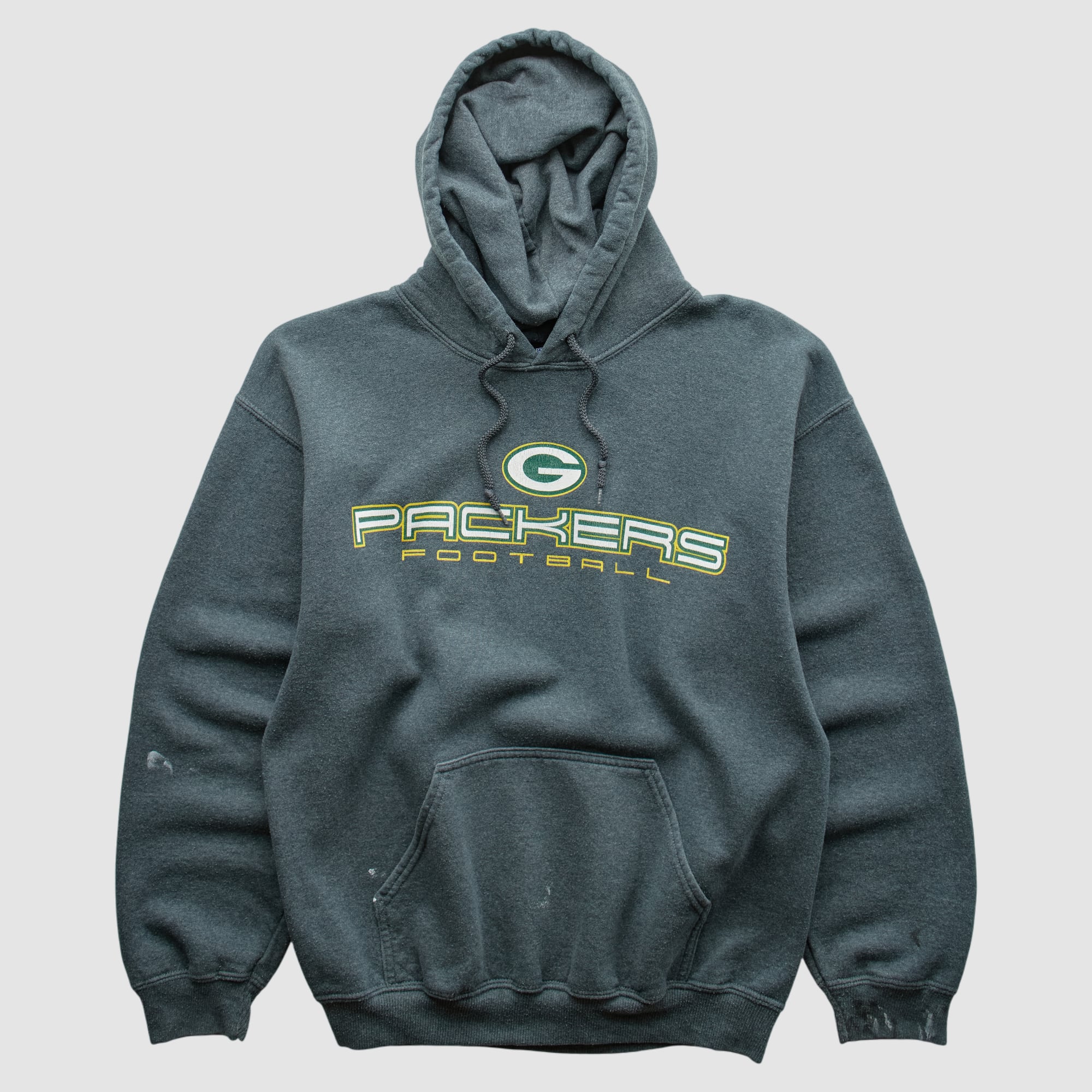 Green Bay Packers 2000s Hooded Pullover Sweatshirt - Dark Heather Gray - S