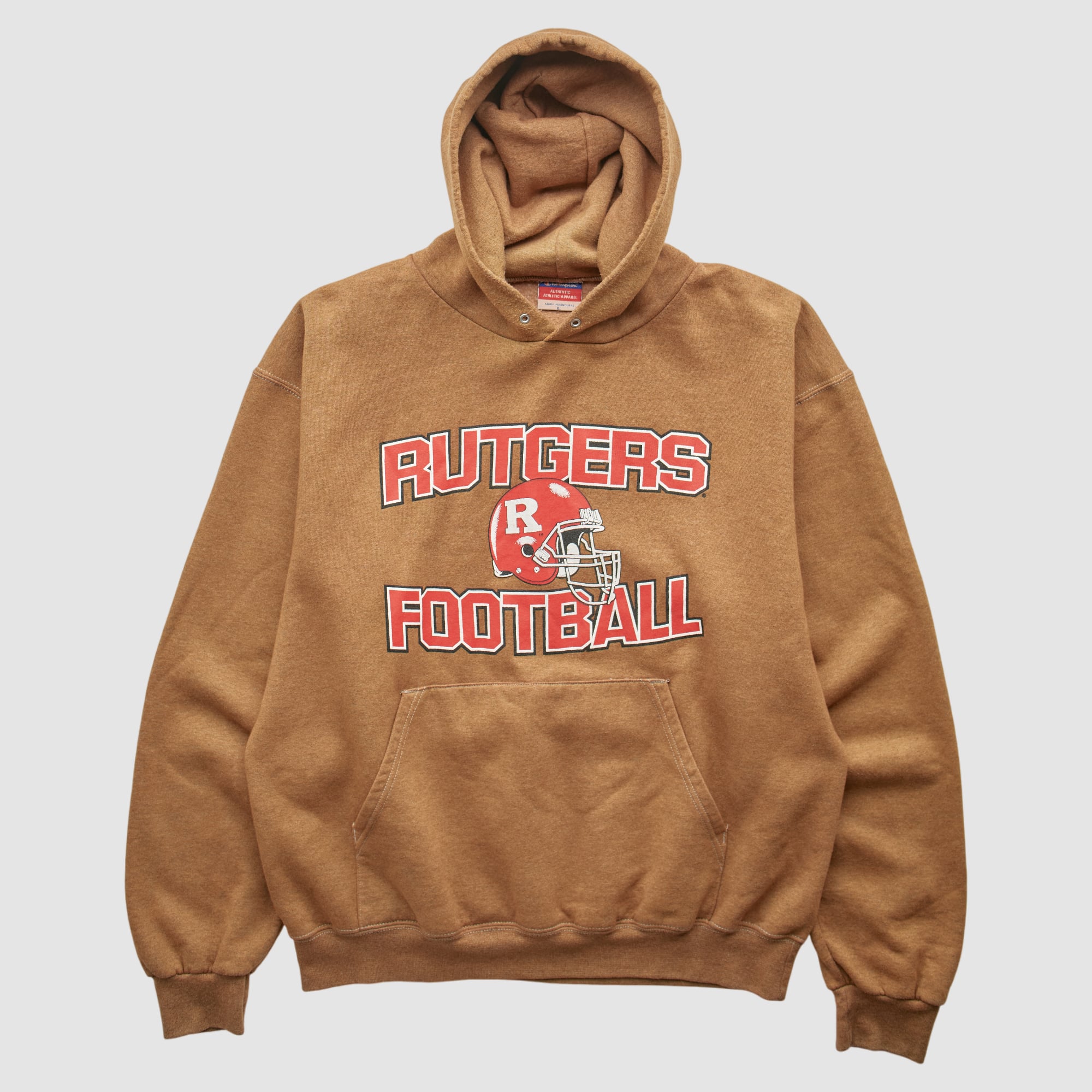 Rutgers Scarlet Knights Champion 2000s Hooded Pullover Sweatshirt - Tan - S
