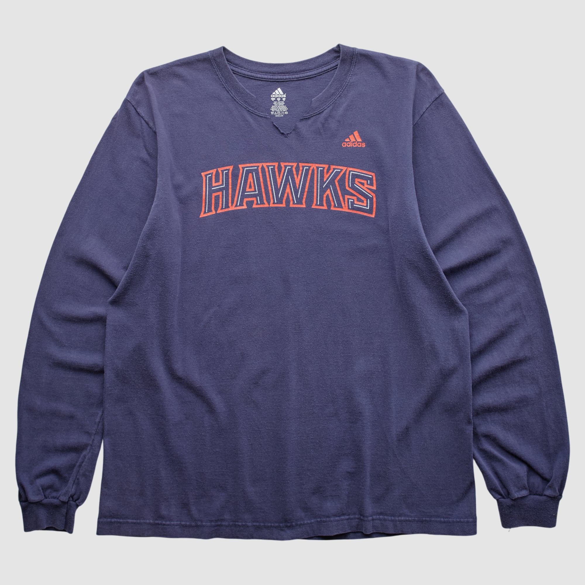 Atlanta Hawks Adidas 2000s Long Sleeve T-shirt - Navy - M