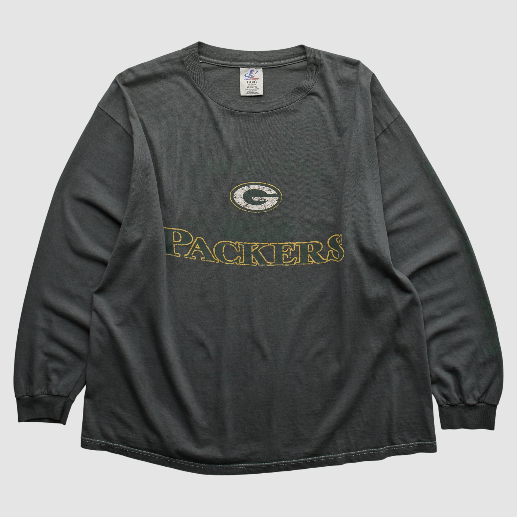 Green Bay Packers Logo Athletic 2000s Long Sleeve T-shirt - Charcoal - S