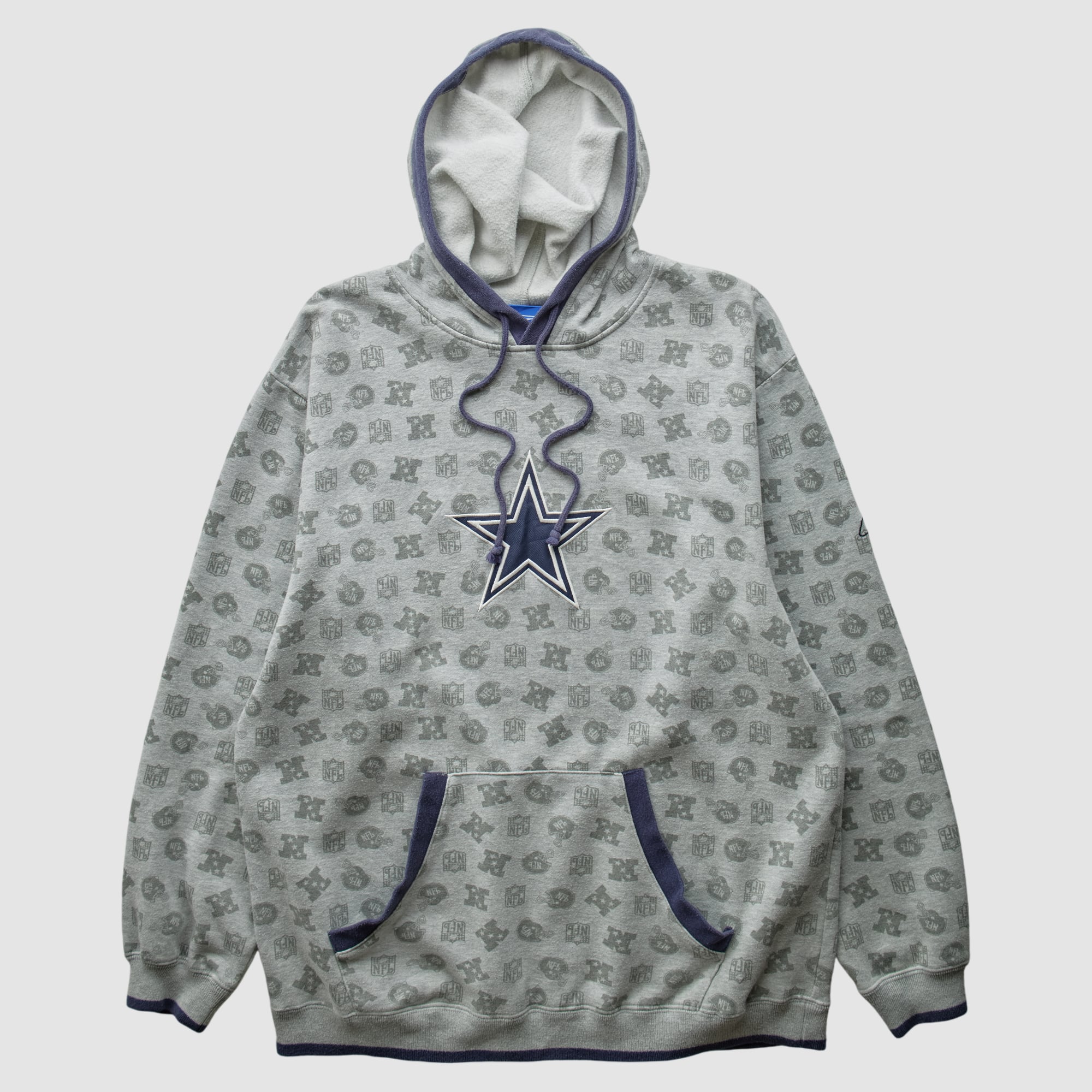 Denver Broncos Reebok 2010s Hooded Pullover Sweatshirt - Heather Gray - S