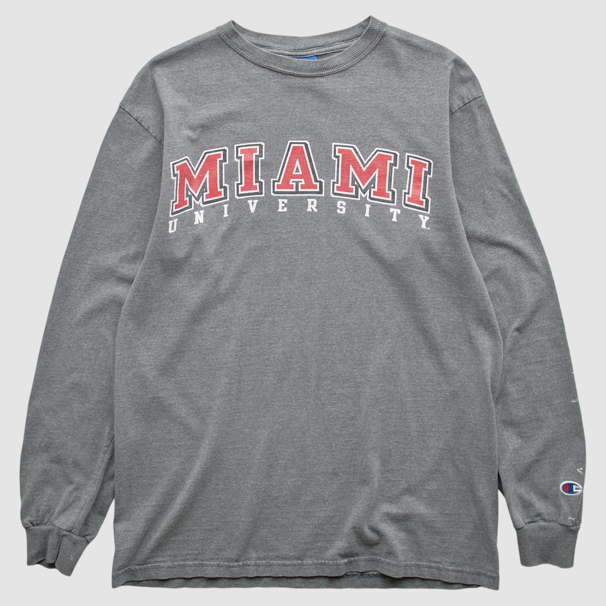 Miami University RedHawks Champion 2000s Long Sleeve T-shirt - Heather Gray - S