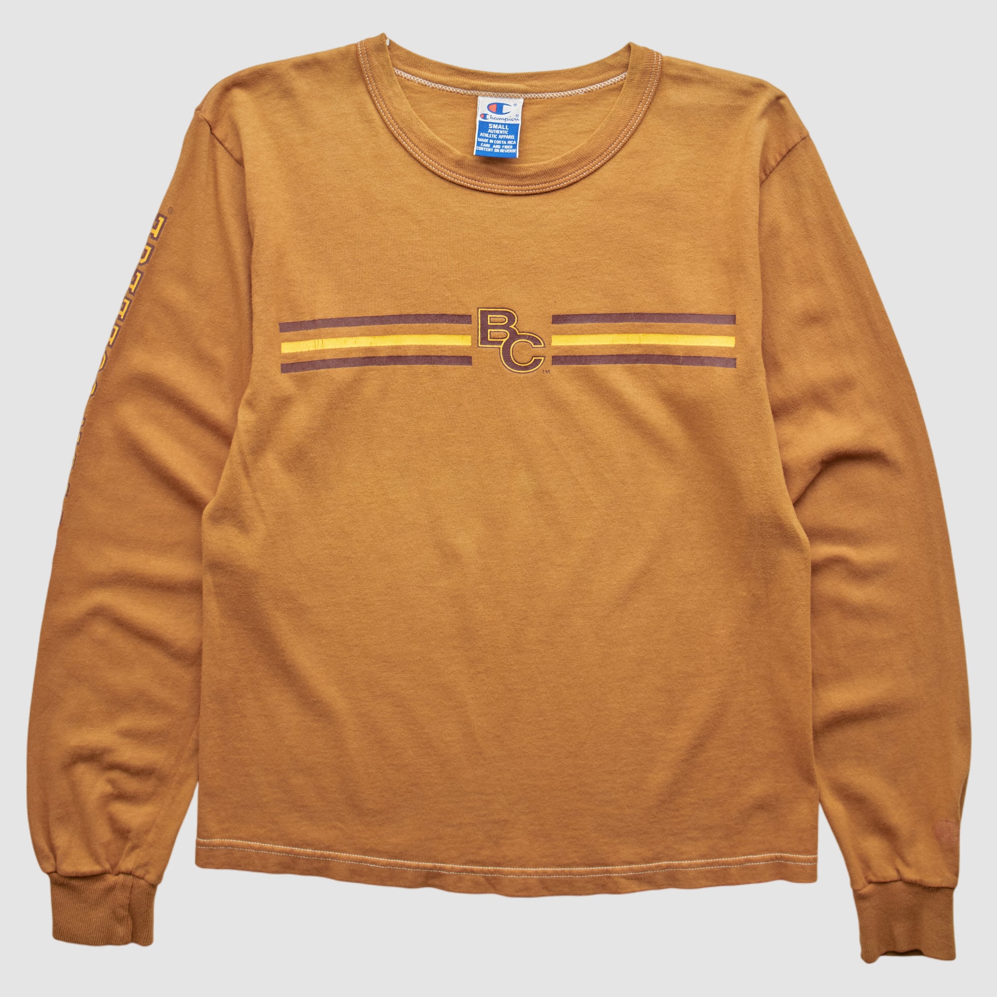 Boston College Eagles Champion 90s Long Sleeve T-shirt - Tan - XS
