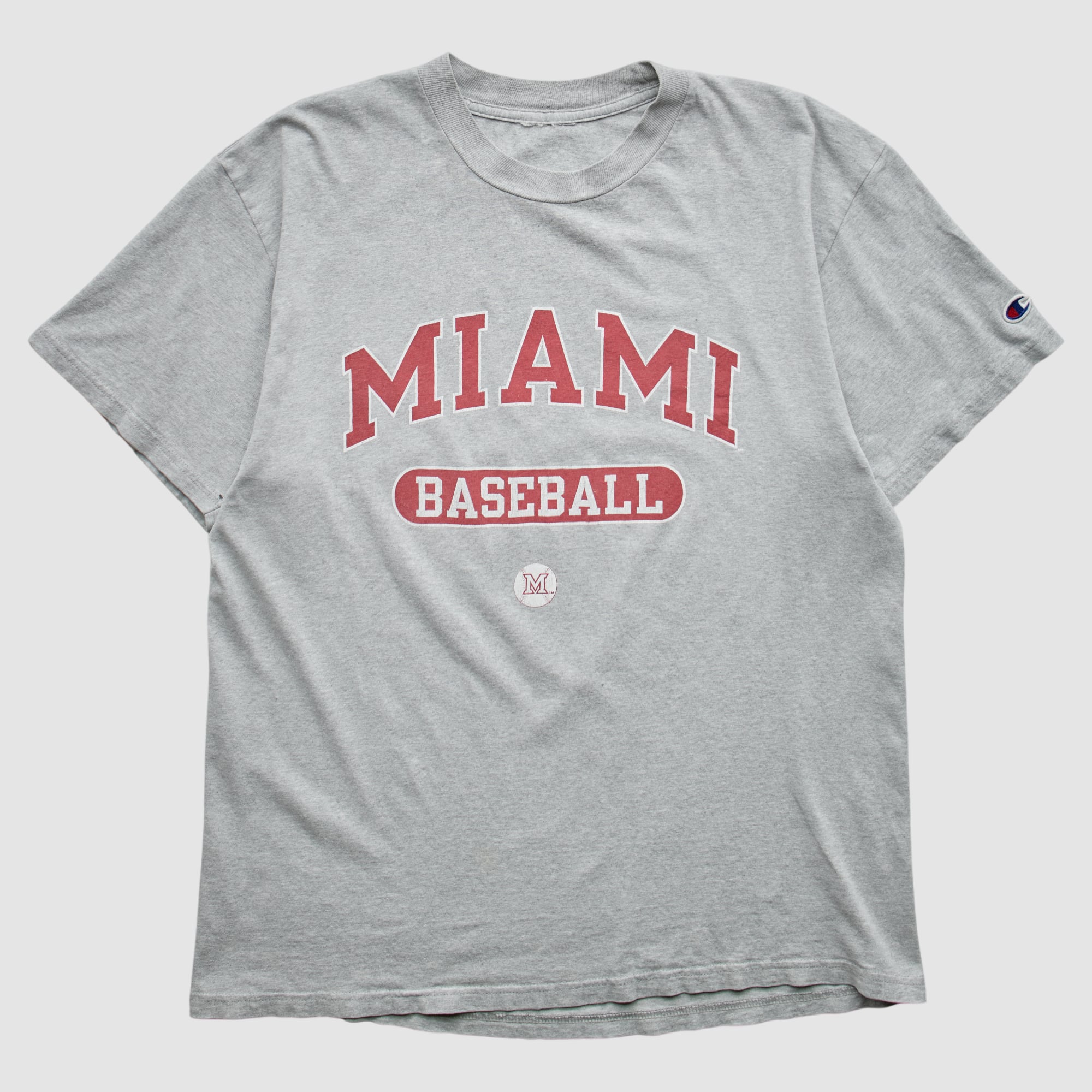 Miami University RedHawks Champion 90s T-shirt - Heather Gray - XS