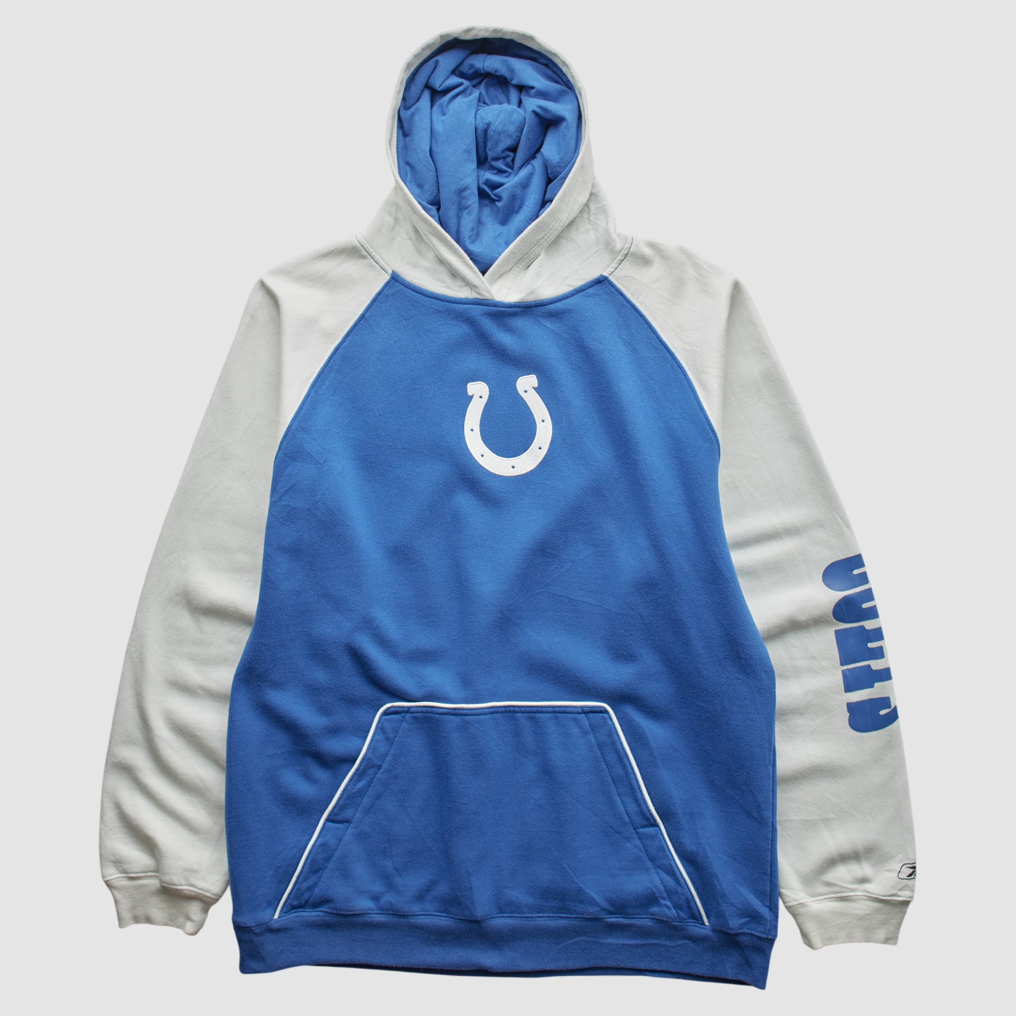 Indianapolis Colts Reebok 2000s Hooded Pullover Sweatshirt - Blue - XS