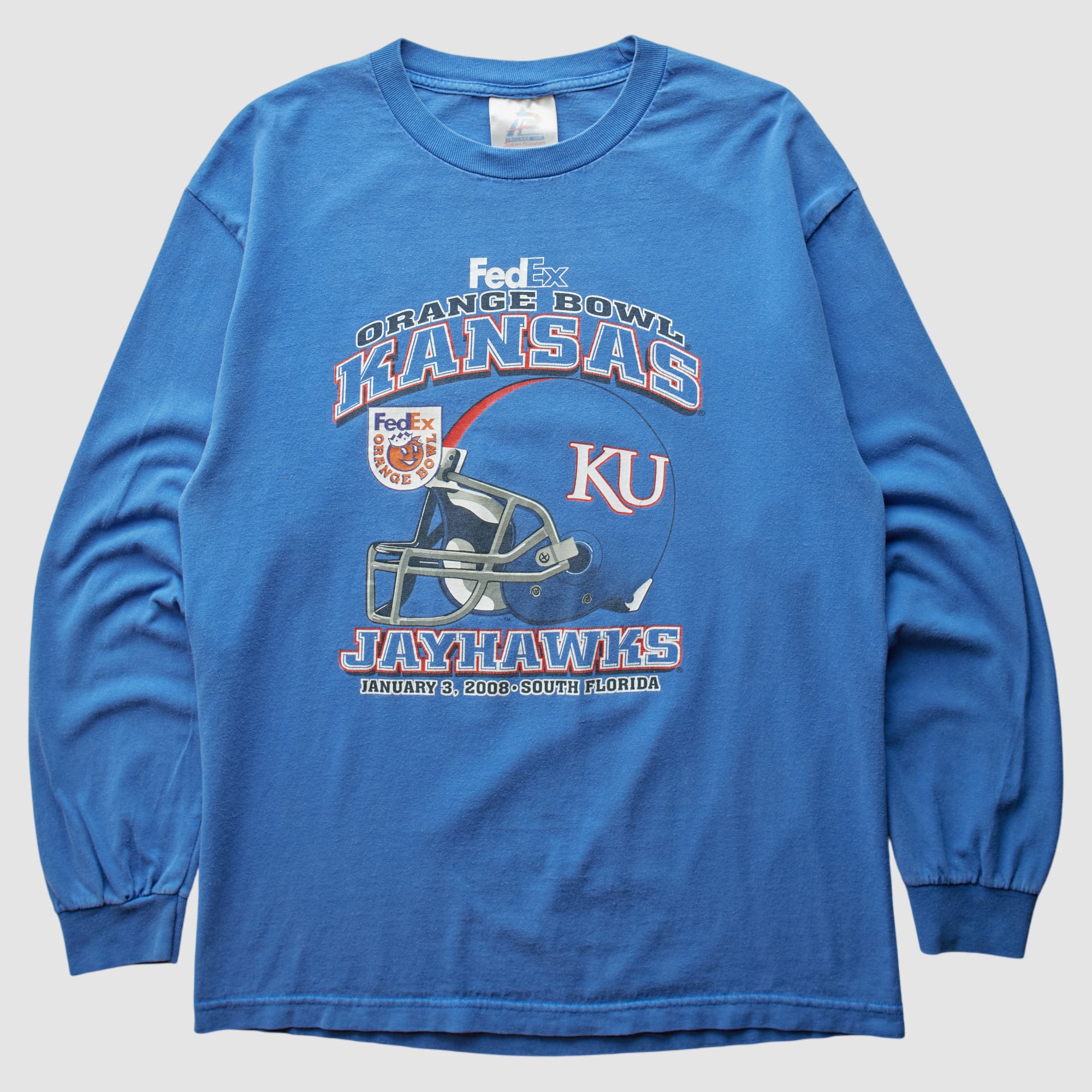 Kansas Jayhawks 2008 Long Sleeve T-shirt - Blue - M