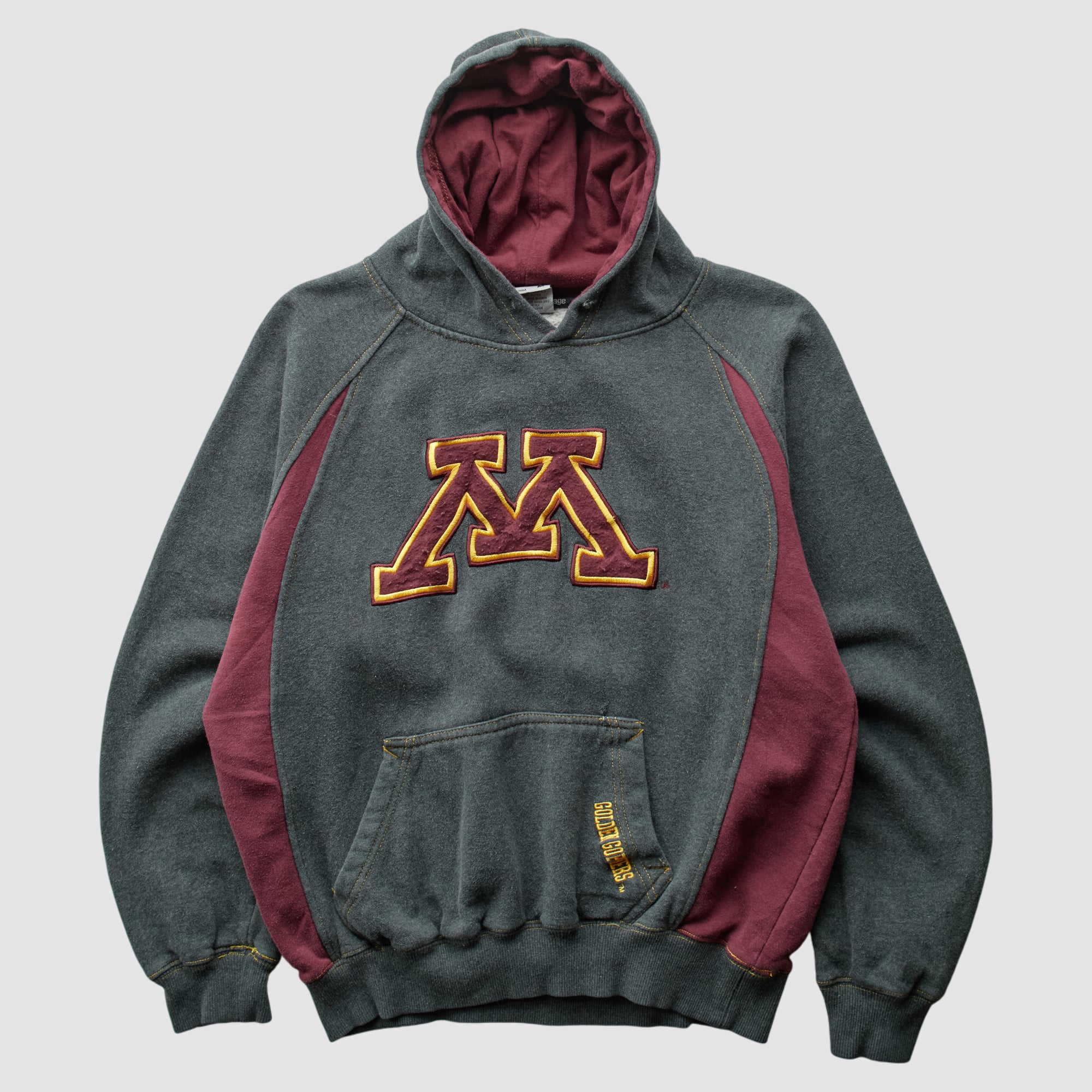 Minnesota Golden Gophers Campus 2010s Hooded Pullover Sweatshirt - Dark Heather Gray - XS