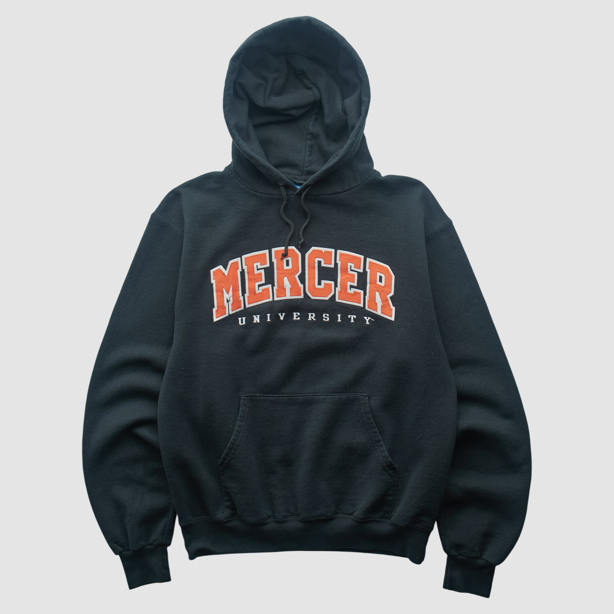 Mercer Bears Champion 2000s Hooded Pullover Sweatshirt - Black - XXS