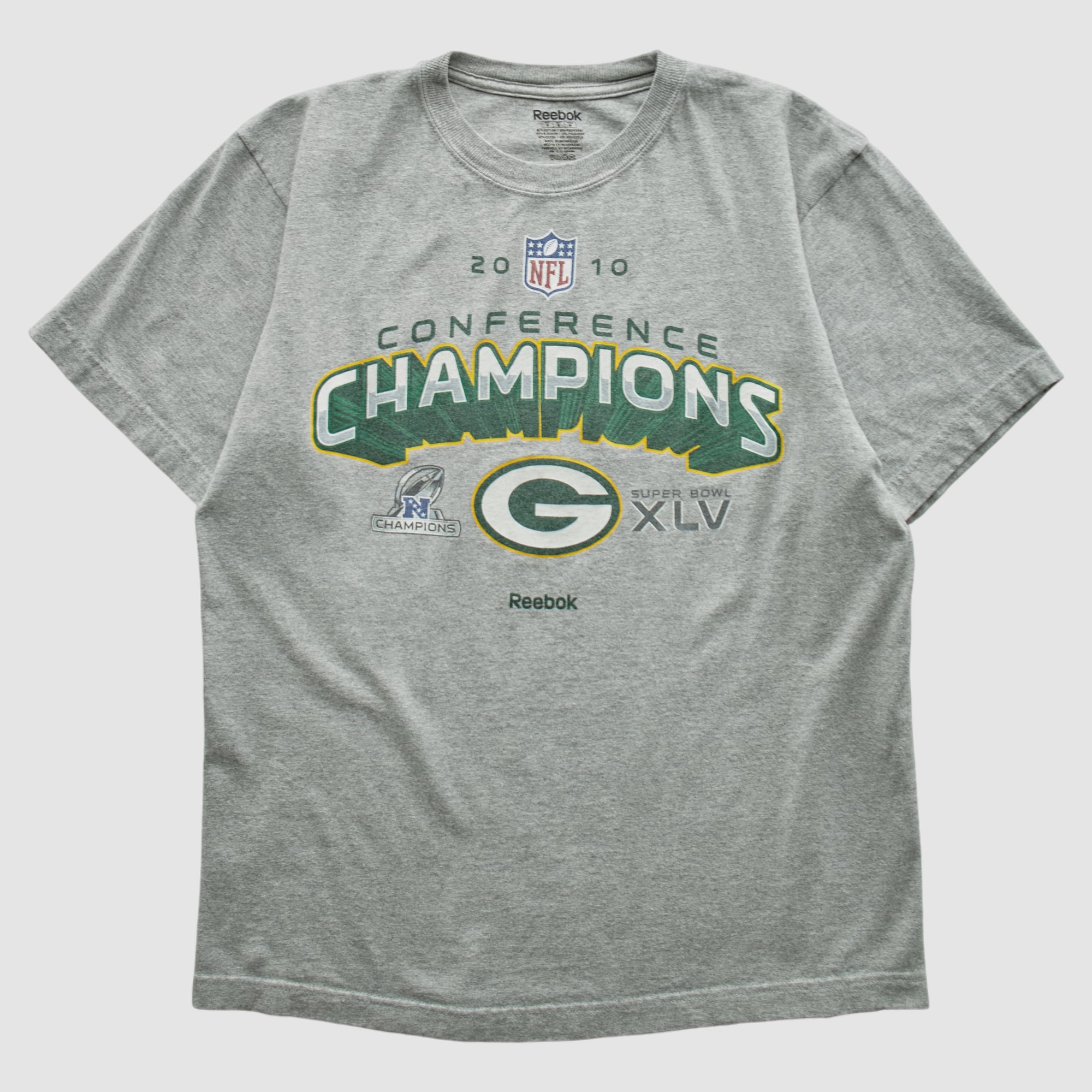 Green Bay Packers Reebok 2010 T-shirt - Heather Gray - S