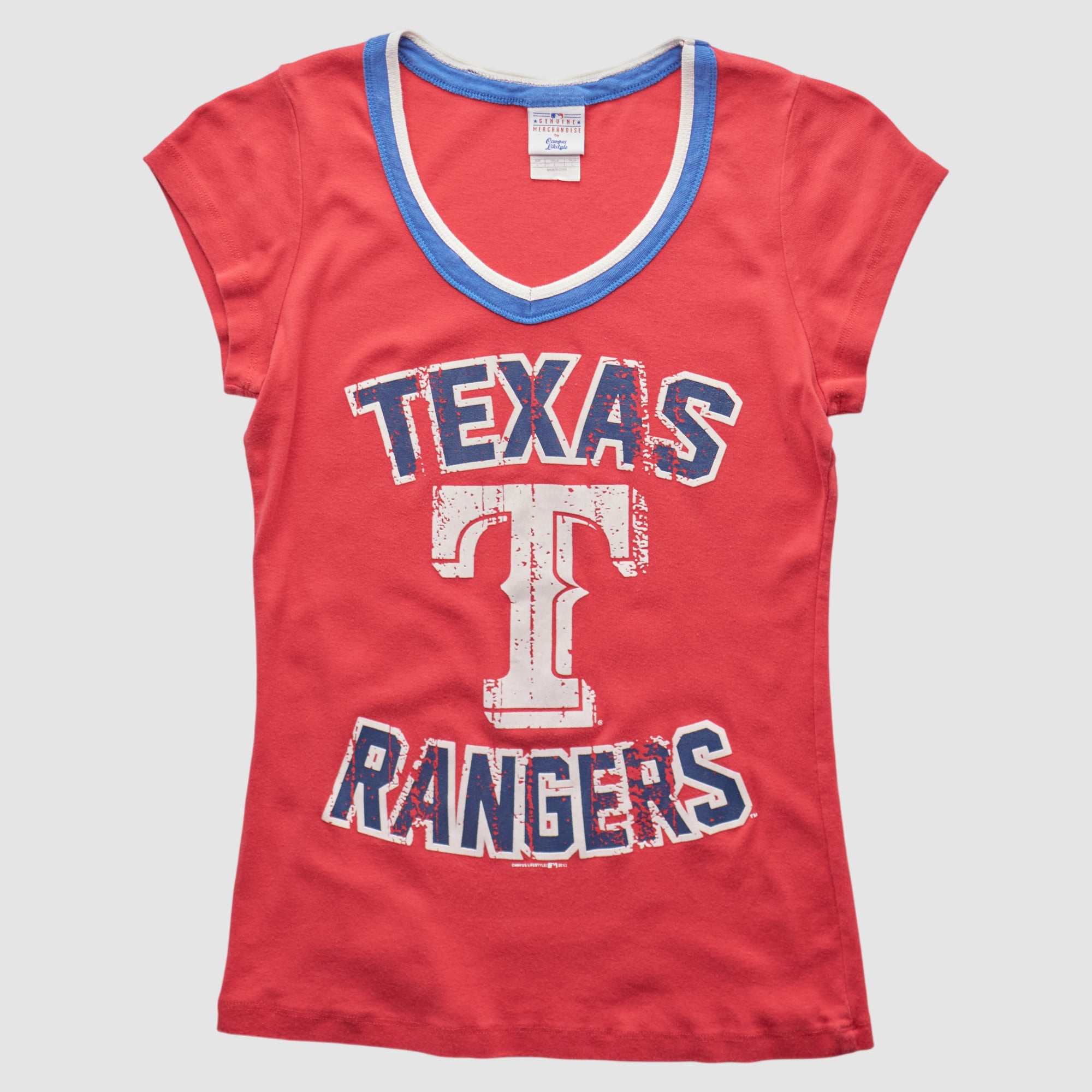 Texas Rangers Campus Lifestyle 2010s T-shirt - Red - XXS