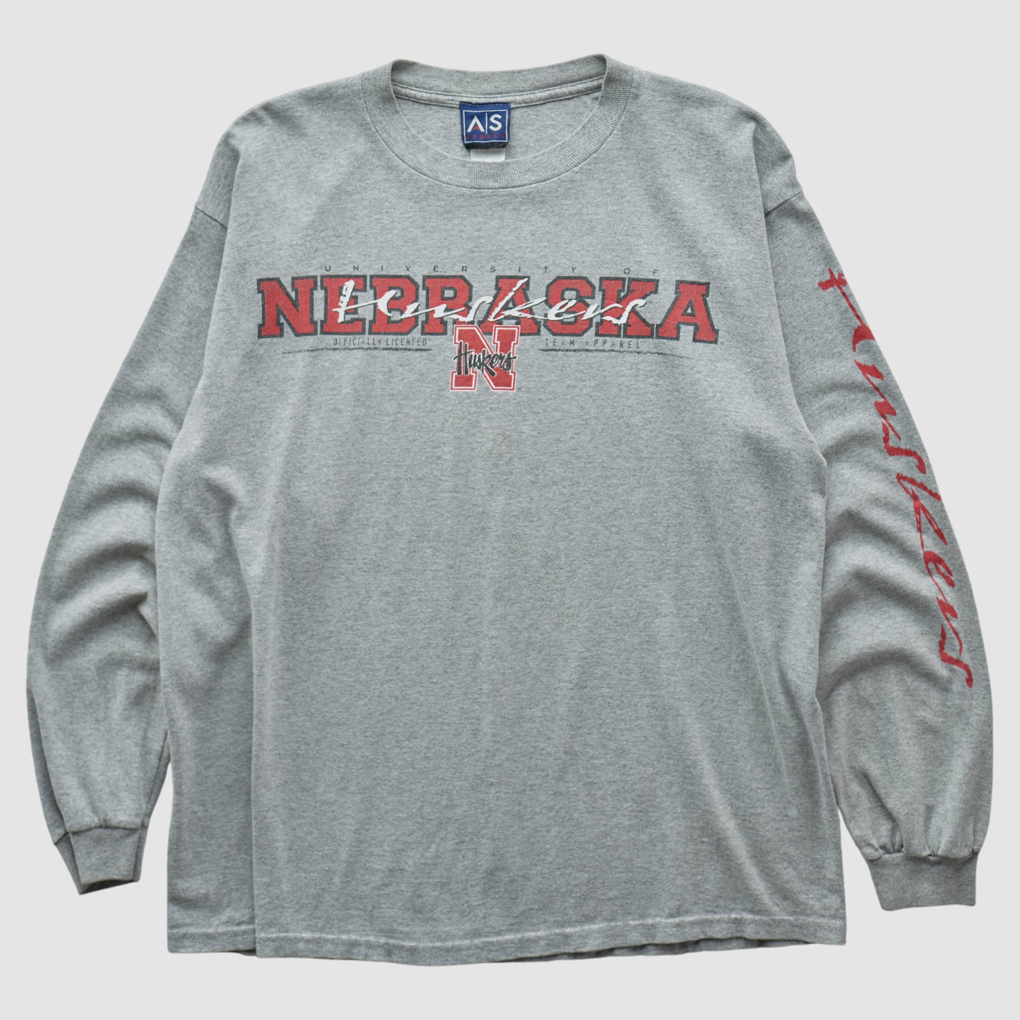 Nebraska Huskers AS sports 2000s Long Sleeve T-shirt - Heather Gray - S