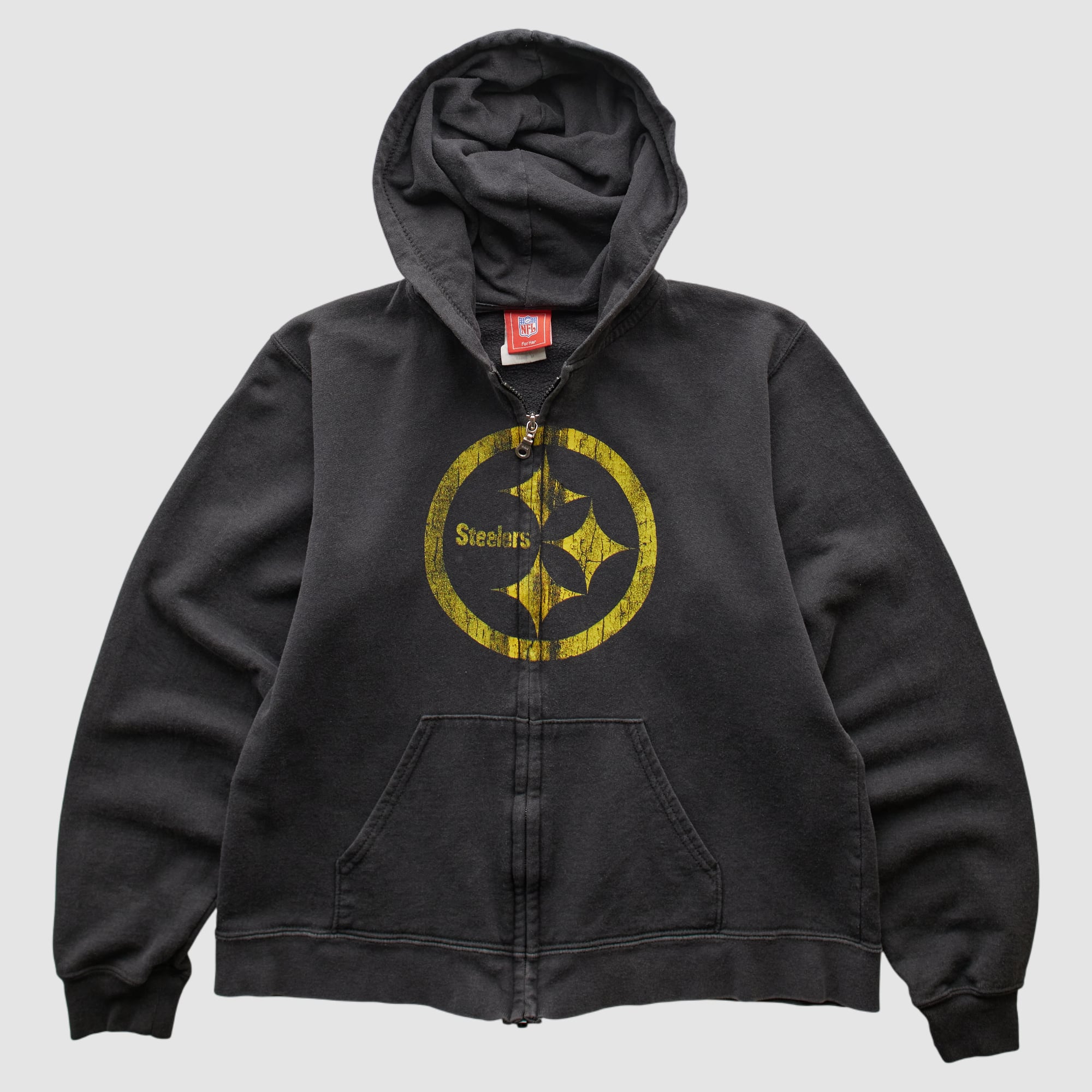 Pittsburgh Steelers NFL 2000s Hooded Full Zip Sweatshirt - Black - XXS