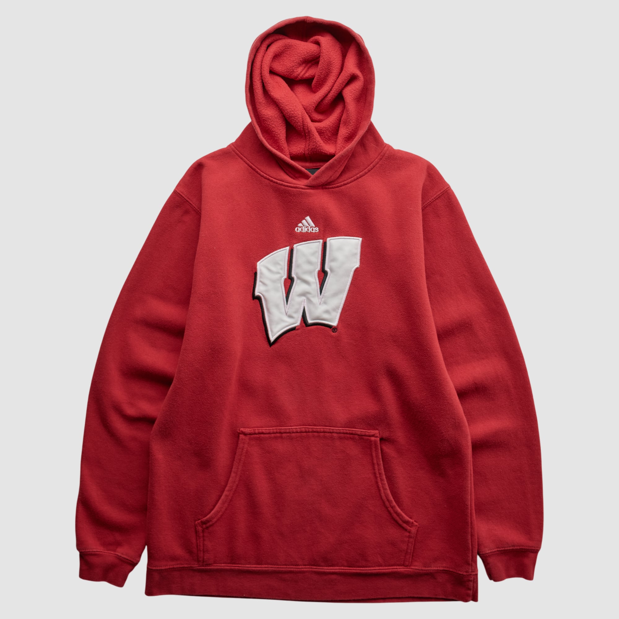 Wisconsin Badgers Adidas 2010s Hooded Pullover Sweatshirt - Red - XS