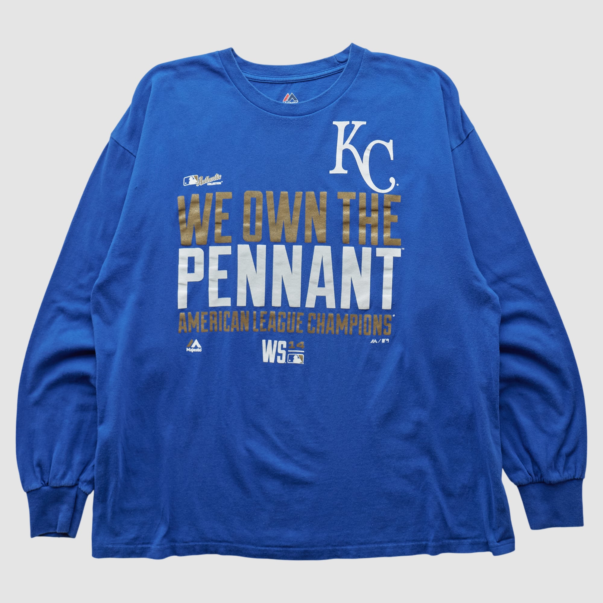 Kansas City Royals Majestic 2014 Long Sleeve T-shirt - Blue - 2XL
