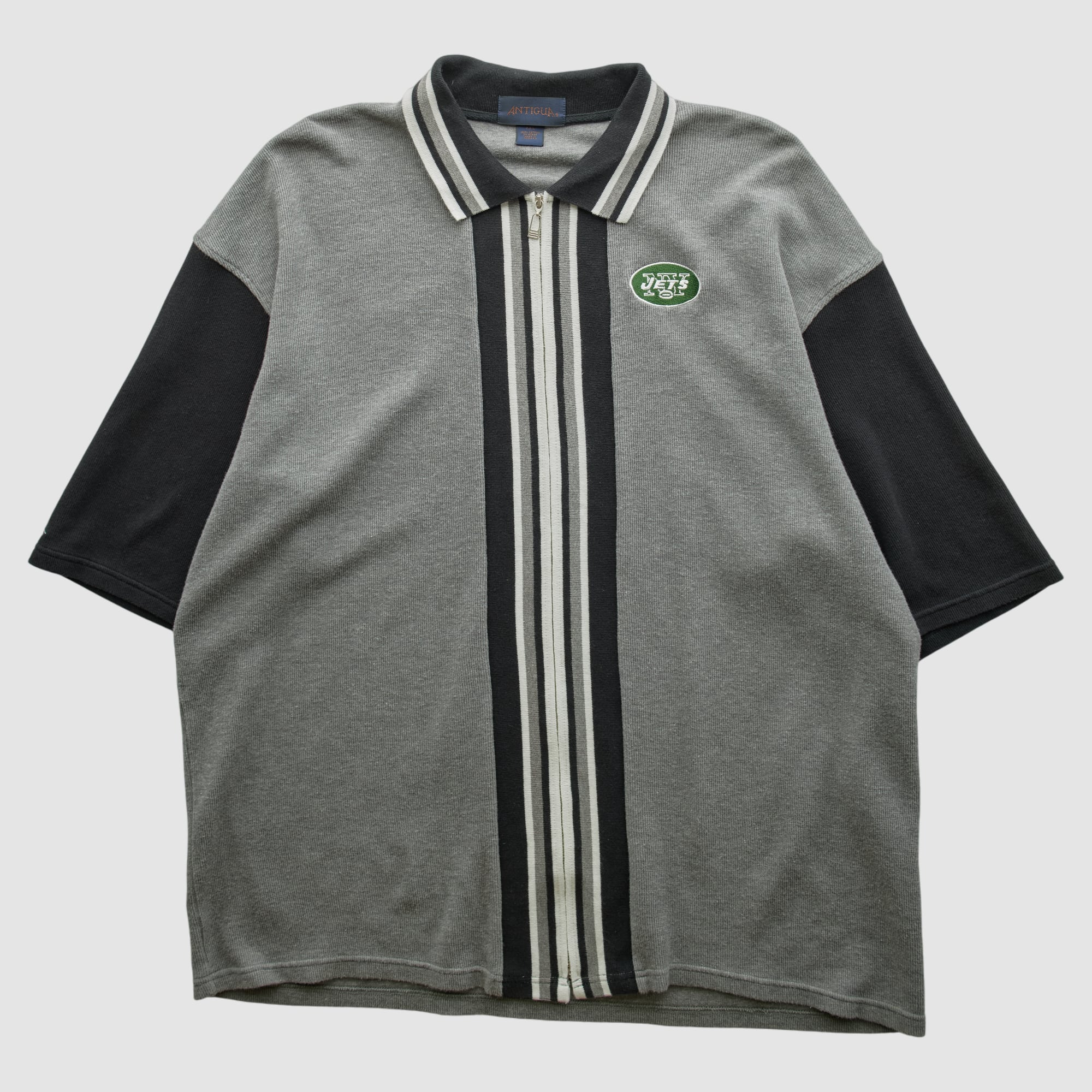 New York Jets Antigua 90s Polo - Heather Gray - 2XL